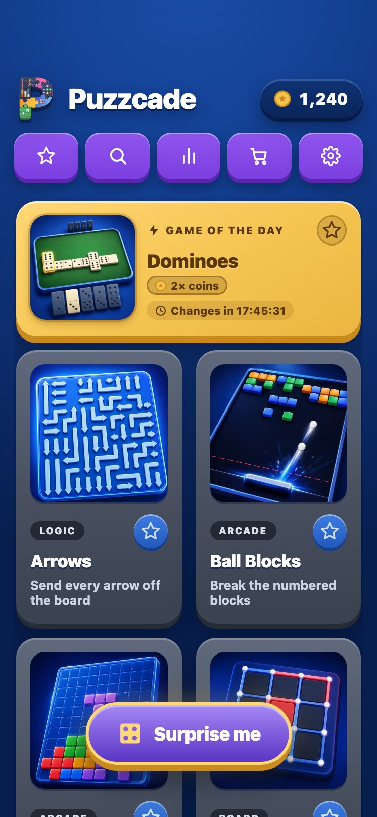 Puzzcade game list